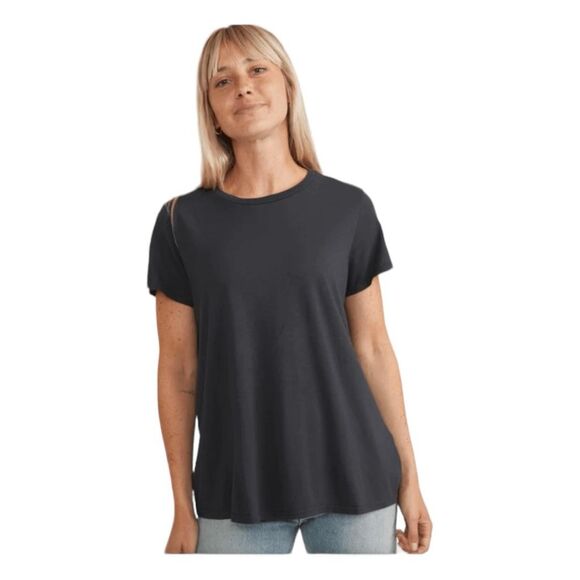 Marine Layer Swing Tee Black Modal Cotton Knit Crewneck Short Sleeve XS - Picture 2 of 9